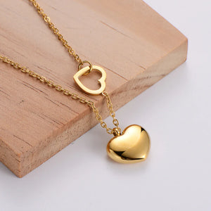Heart Pendant Necklace Stainless Steel O Link Chains Wedding Christmas