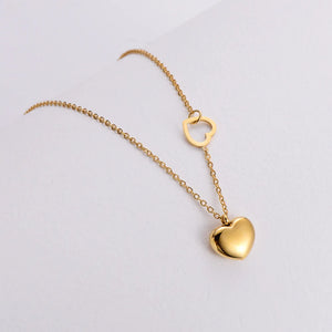 Heart Pendant Necklace Stainless Steel O Link Chains Wedding Christmas