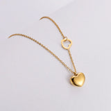 Heart Pendant Necklace Stainless Steel O Link Chains Wedding Christmas