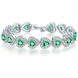 Heart Lab Diamond Bangle Bracelet 14K Engagement Wedding Bracelets
