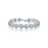 Heart Lab Diamond Bangle Bracelet 14K Engagement Wedding Bracelets