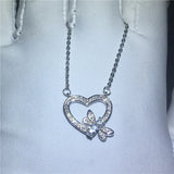 Heart Honeybee Pendant 925 Sterling Silver Wedding Pendant