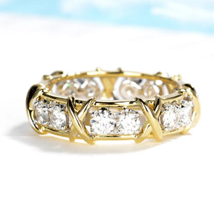 Eternity Lab Diamond Ring 925 Sterling Silver Engagement Wedding Rings