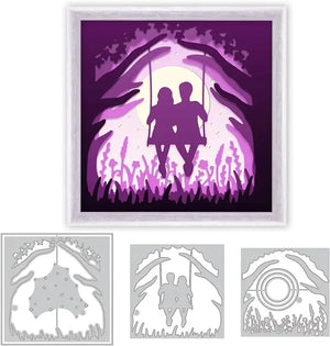 Swing Cutting Dies Trees Stencil Template Love Die Cuts Mental Cutting DIY