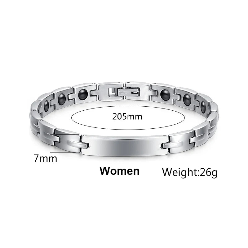 Titanium Steel Magnetic Health Care Bracelets Stone Jewelry