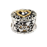 Loving Circle Clear CZ Charm Silver Beads For Jewelry Making