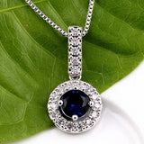 Crystal CZ Necklace Pendant Round Jewelry