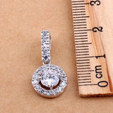 Crystal CZ Necklace Pendant Round Jewelry
