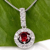 Crystal CZ Necklace Pendant Round Jewelry