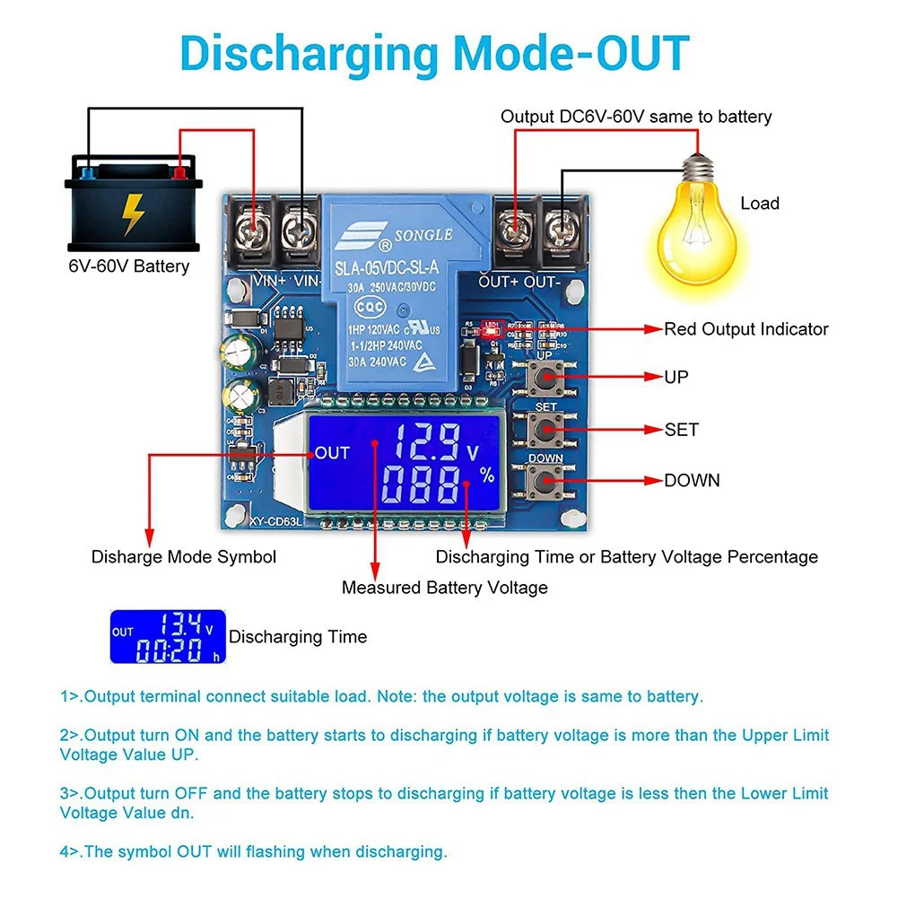 Low Voltage Cutoff Switch for Lead Acid and Lithium Batteries
