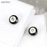 Glass Cufflinks for Men Stainless Steel Cuff links Shirt Cuffs