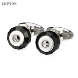Glass Cufflinks for Men Stainless Steel Cuff links Shirt Cuffs