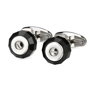 Glass Cufflinks for Men Stainless Steel Cuff links Shirt Cuffs