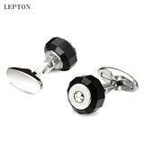 Glass Cufflinks for Men Stainless Steel Cuff links Shirt Cuffs
