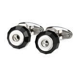 Glass Cufflinks for Men Stainless Steel Cuff links Shirt Cuffs