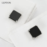 Glass Cufflinks for Men Lepton Square Crystal Cufflink Man Shirt Cuffs