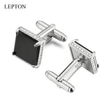 Glass Cufflinks for Men Lepton Square Crystal Cufflink Man Shirt Cuffs