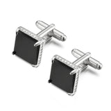 Glass Cufflinks for Men Lepton Square Crystal Cufflink Man Shirt Cuffs