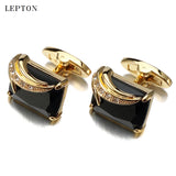 Men's Lepton Crystal Cufflinks Shirt Cuff Links Relojes Gemelos