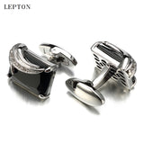 Men's Lepton Crystal Cufflinks Shirt Cuff Links Relojes Gemelos
