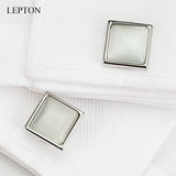 Cat Eye Stone Cufflinks for Men Shirt Cuffs Opals Cufflink