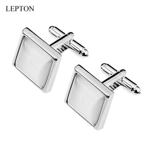 Cat Eye Stone Cufflinks for Men Shirt Cuffs Opals Cufflink