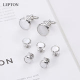 Mother of Pearl Cufflinks Tuxedo Studs Set