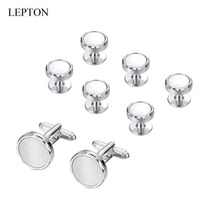 Mother of Pearl Cufflinks Tuxedo Studs Set