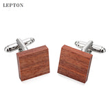 Wood Cufflinks For Men Lepton Square Rosewood Cuff links Wedding Groom Gift