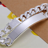 H181 Silver Charm Bracelet 10mm Men Chain