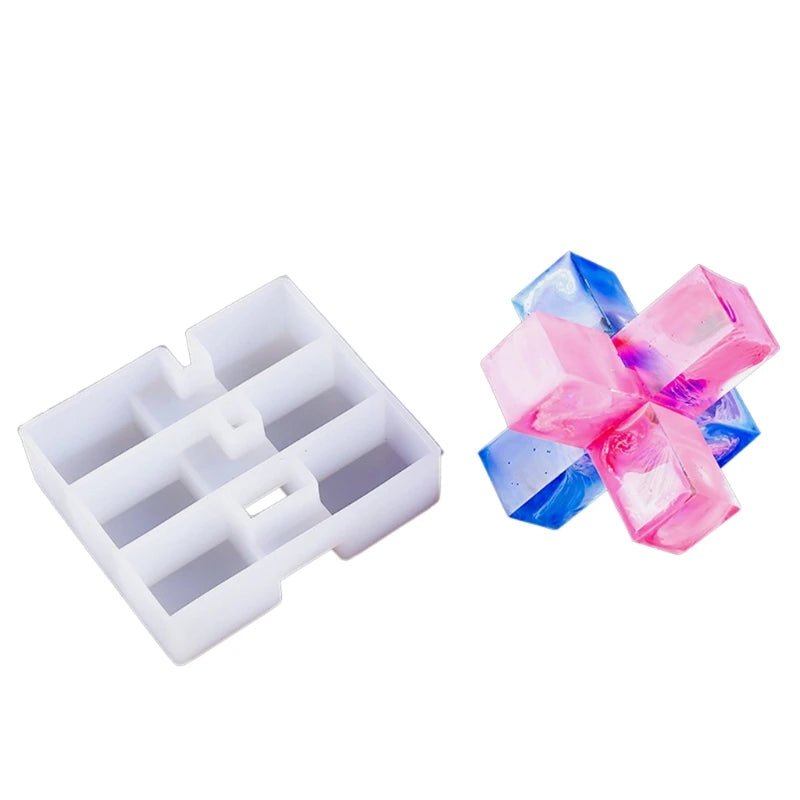 Luban Lock Toys Epoxy Resin Mold Jigsaw Puzzle DIY Crafts Casting Silicone Mould