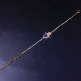 Evil Eye Hamsa Hand Charm Anklet Cubic Zirconia Fatima Palm Beach Foot Chai