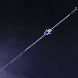 Evil Eye Hamsa Hand Charm Anklet Cubic Zirconia Fatima Palm Beach Foot Chai