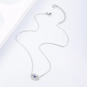 Evil Eye Rhinestone Choker Necklace Stainless Steel Jewelry Gift