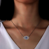 Evil Eye Rhinestone Choker Necklace Stainless Steel Jewelry Gift