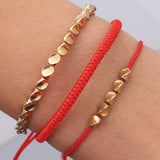 Red Bracelet Set Tibetan Copper Beads Bracelet for Women