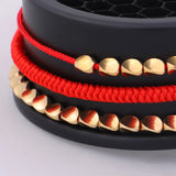 Red Bracelet Set Tibetan Copper Beads Bracelet for Women