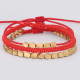 Red Bracelet Set Tibetan Copper Beads Bracelet for Women