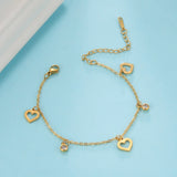 Lucktune Stainless Steel Anklets for Women Heart Tassel