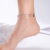 Lucktune Stainless Steel Anklets for Women Heart Tassel