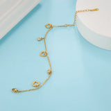 Lucktune Stainless Steel Anklets for Women Heart Tassel