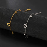 Lucktune Stainless Steel Anklets for Women Heart Tassel