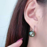 Lucky 12MM Peacock Shell Pearl Earrings 18k Hook Year DIY Jewelry