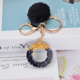 Lucky 26 Initials Letter Keychain Plush Ball Resin Pendant Gift Women Girl