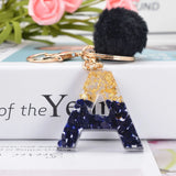 Lucky 26 Initials Letter Keychain Plush Ball Resin Pendant Gift Women Girl