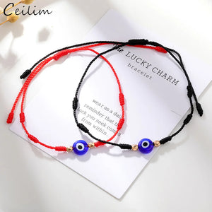 Lucky 7 Knots Eye Bead Bracelet Adjustable Red String Thread Bracelet