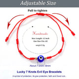 Lucky 7 Knots Eye Bead Bracelet Adjustable Red String Thread Bracelet