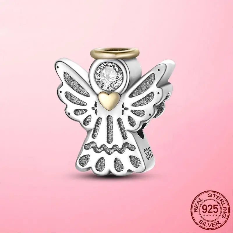 Silver Guardian Angel Wings Charm for Bracelet Bangle DIY Jewelry Making