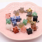 Anise star Pendant Natural Stone Charm for DIY Necklace Random Color
