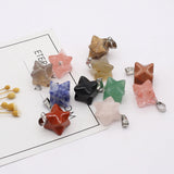 Anise star Pendant Natural Stone Charm for DIY Necklace Random Color